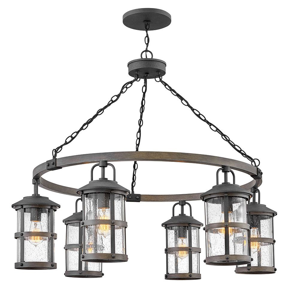 Hinkley 2689 - Lakehouse 42" Wide 6 Light Indoor / Outdoor Clear Seedy Glass Chandelier