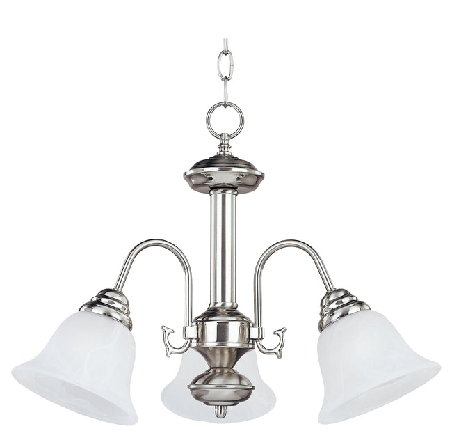 2697MRSN - 3 Light Malaga 20" Chandelier - Satin Nickel
