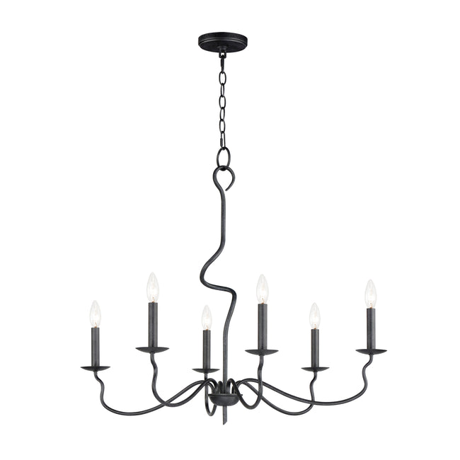 27706BO - 6 Light Padrona 33" Chandelier - Black Oxide