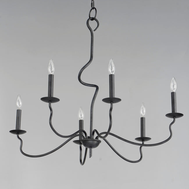 27706BO - 6 Light Padrona 33" Chandelier - Black Oxide