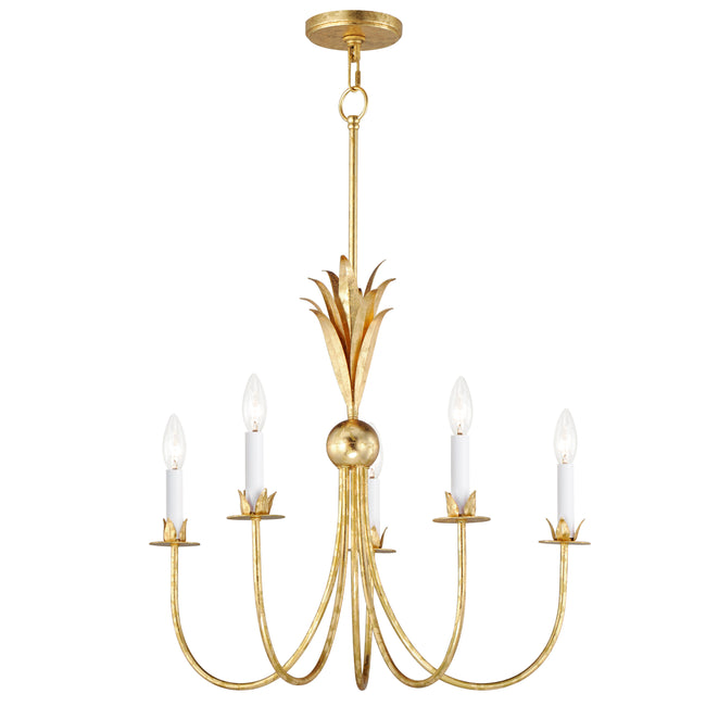 2885GL - 5 Light Paloma 26" Chandelier - Gold Leaf
