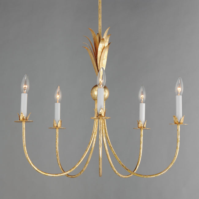 2885GL - 5 Light Paloma 26" Chandelier - Gold Leaf