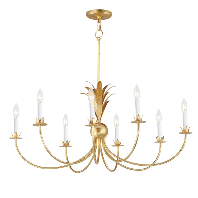 2888GL - 8 Light Paloma 36" Chandelier - Gold Leaf