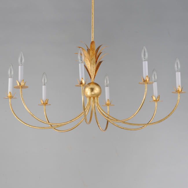 2888GL - 8 Light Paloma 36" Chandelier - Gold Leaf