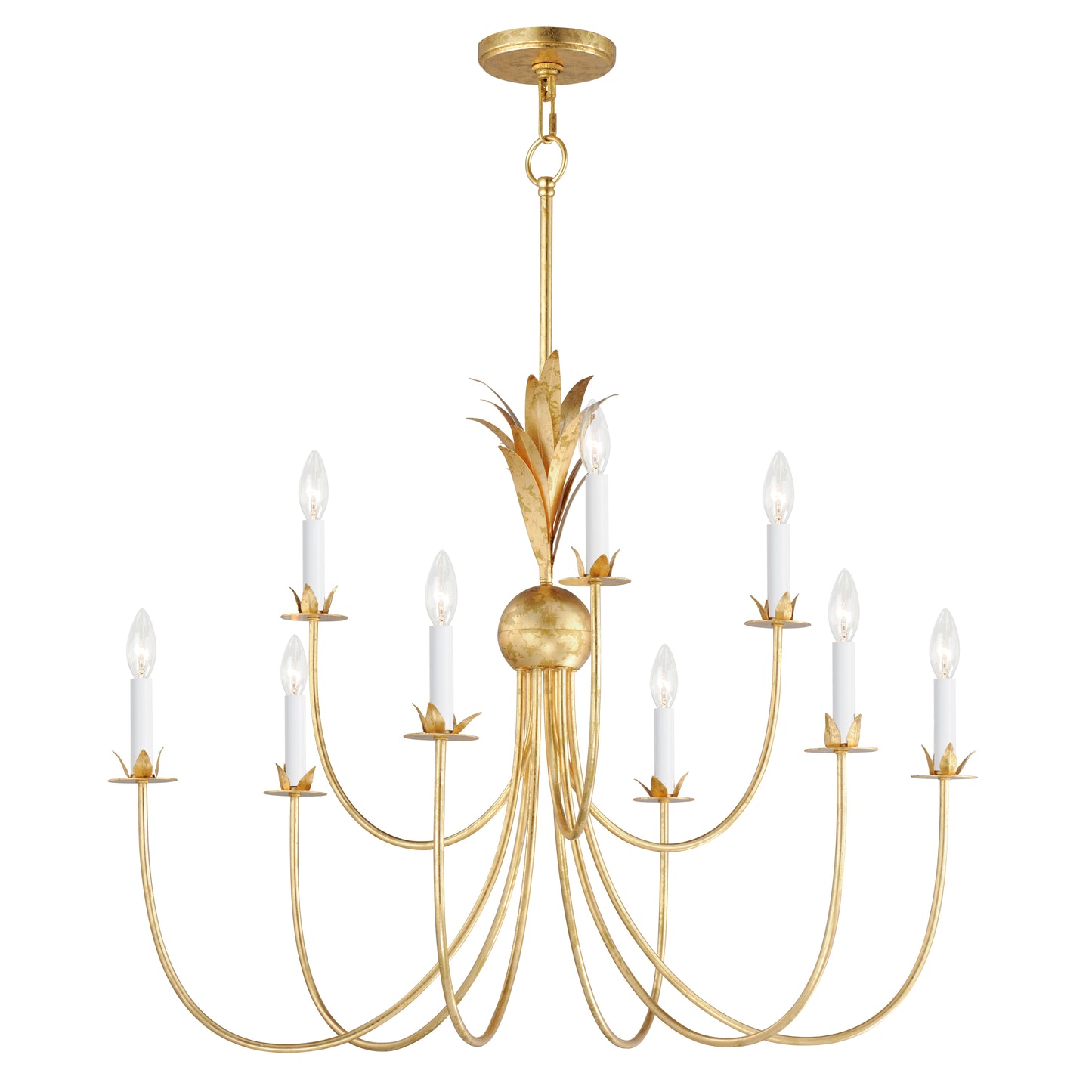 2889GL - 9 Light Paloma 36" Chandelier - Gold Leaf