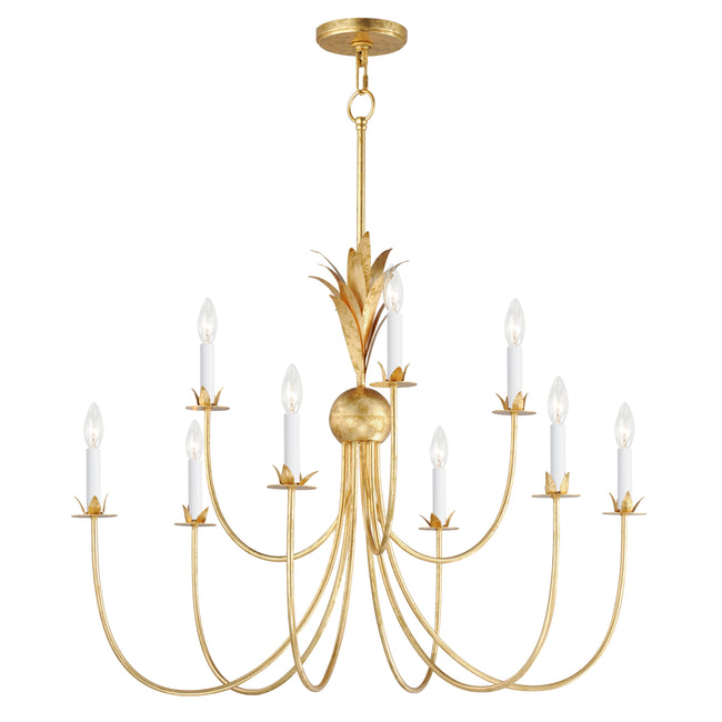 2889GL - 9 Light Paloma 36" Chandelier - Gold Leaf