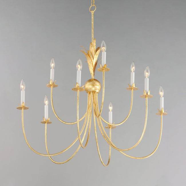 2889GL - 9 Light Paloma 36" Chandelier - Gold Leaf