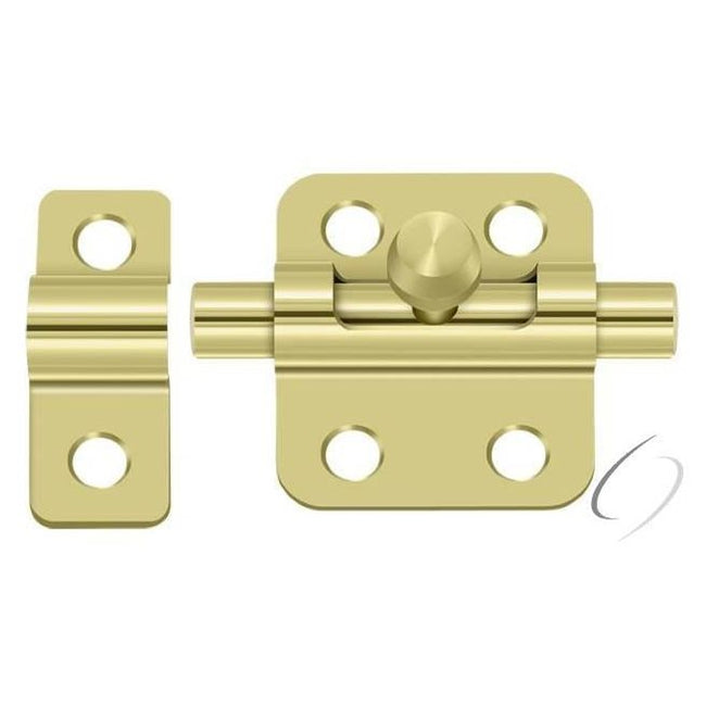 2BBU3 2" Barrel Bolt; Bright Brass Finish