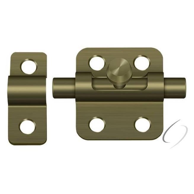 2BBU5 2" Barrel Bolt; Antique Brass Finish