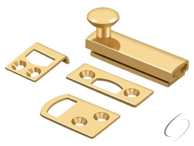 2SBCS003 2" Surface Bolt; Concealed Screw; Heavy Duty; Lifetime Brass Finish
