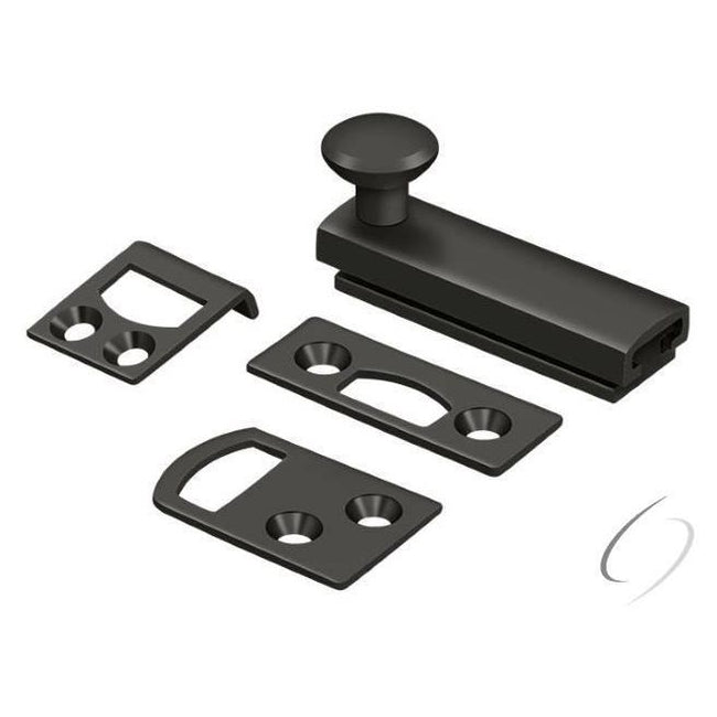 2SBCS10B 2" Surface Bolt; Concealed Screw; Heavy Duty; Oil Rubbed Bronze Finish