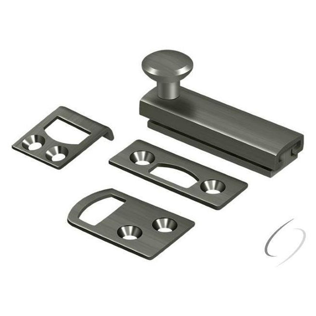 2SBCS15A 2" Surface Bolt; Concealed Screw; Heavy Duty; Antique Nickel Finish