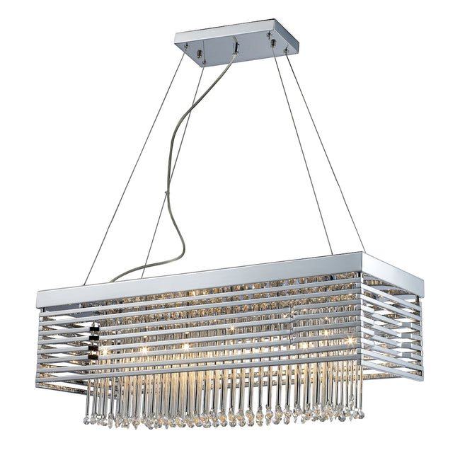 ELK Lighting 30020/12 - Cortina 30" Wide 12-Light Linear Chandelier in Polished Chrome with Crystal