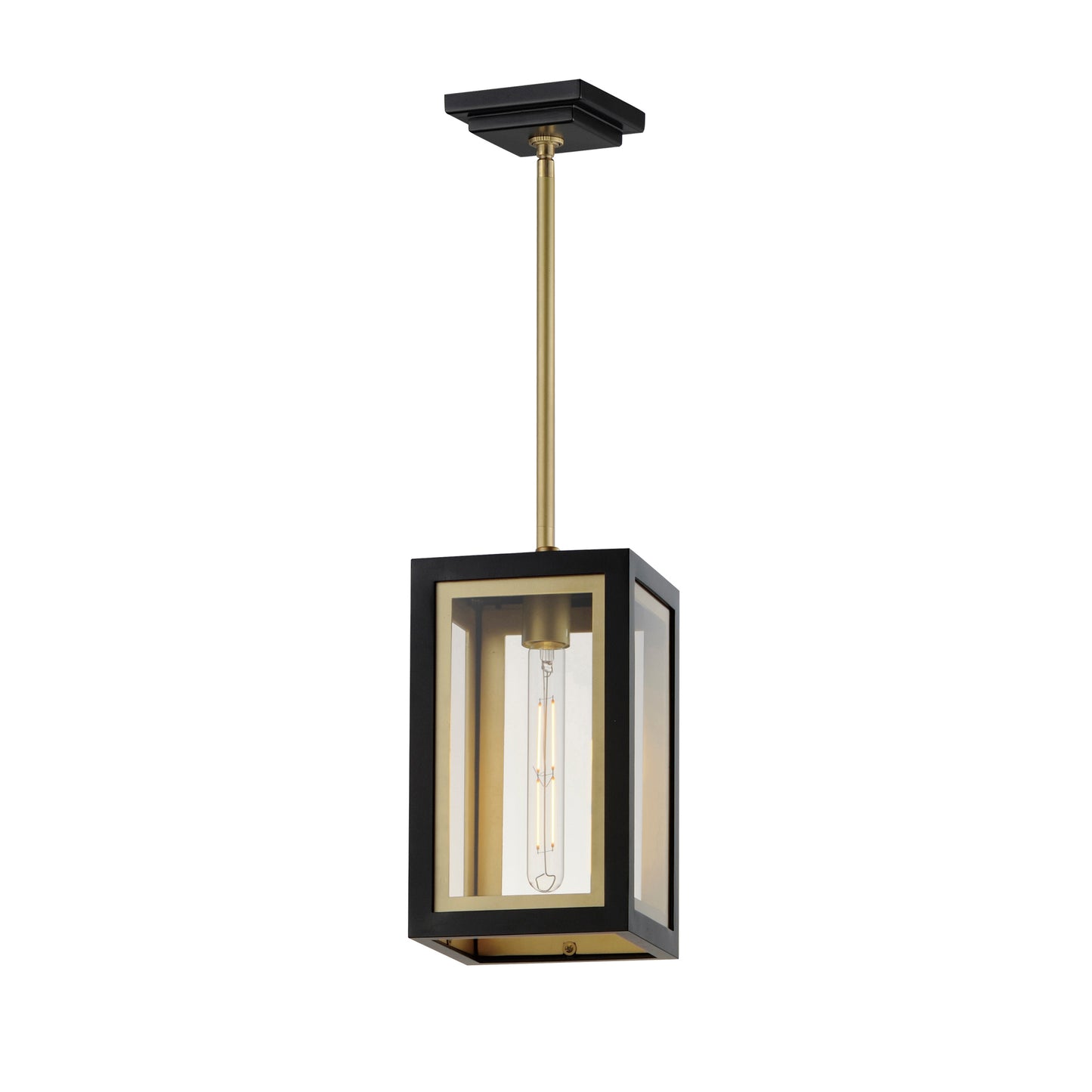 30051CLBKGLD - 1 Light Neoclass 7" Pendant - Black / Gold