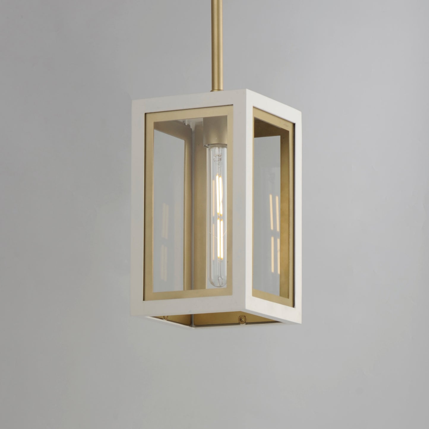 30051CLWTGLD - 1 Light Neoclass 7" Pendant - White/Gold
