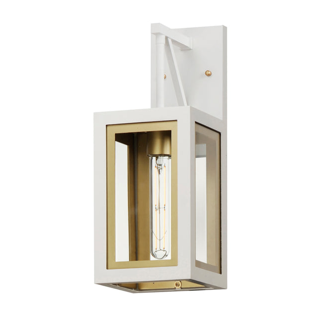 30052CLWTGLD - Neoclass 16" Outdoor Wall Sconce - White/Gold