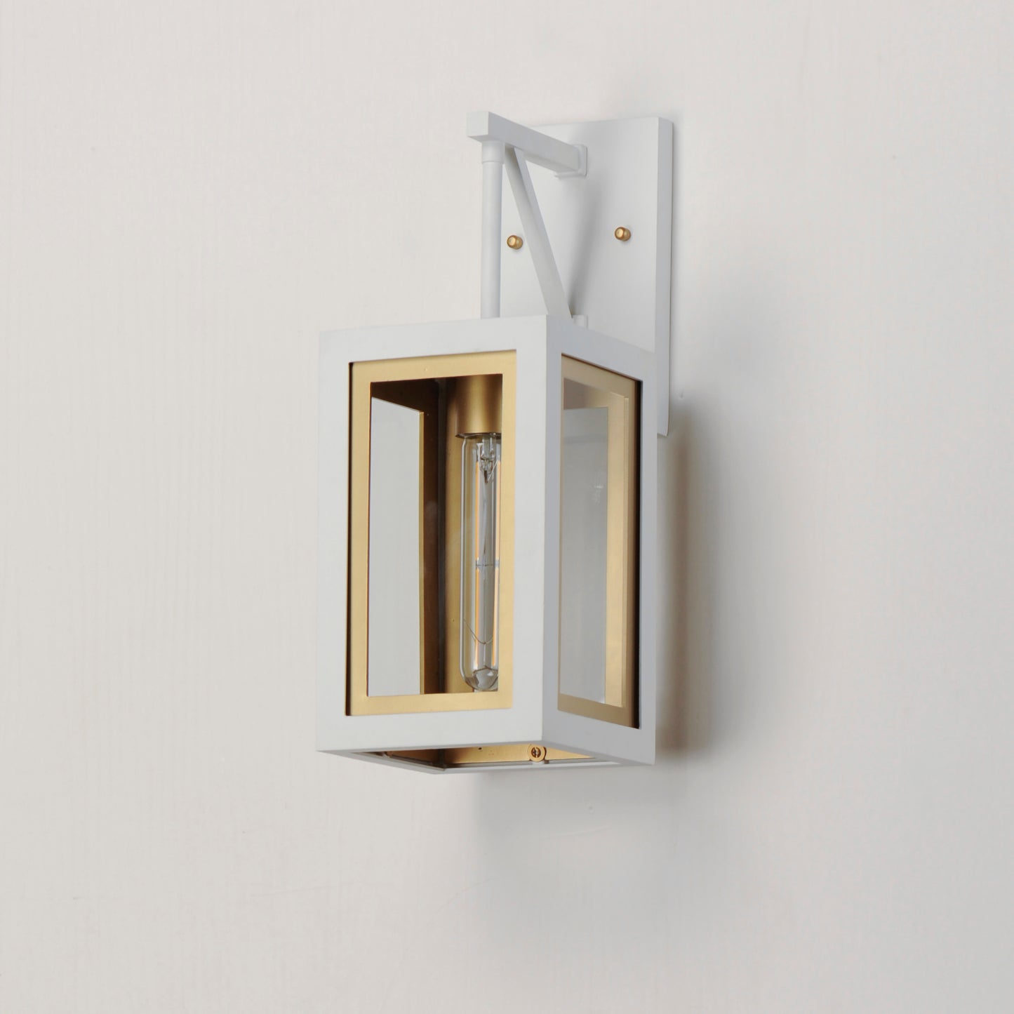 30052CLWTGLD - Neoclass 16" Outdoor Wall Sconce - White/Gold