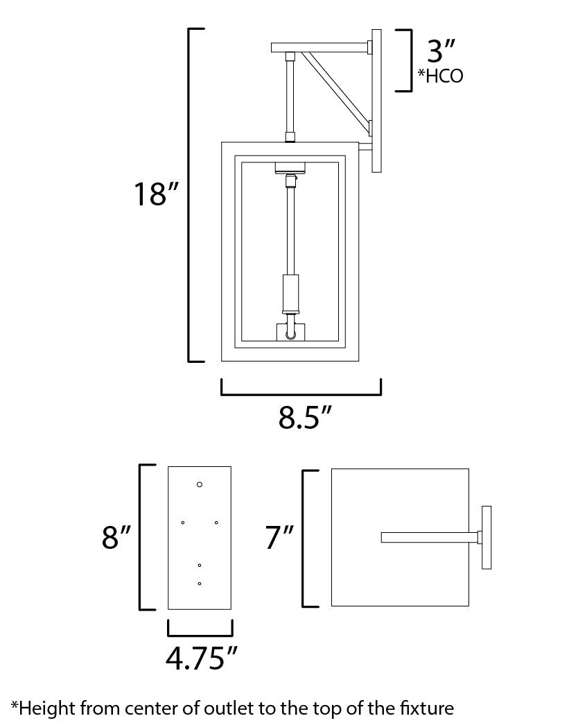 30054CLBKGLD - Neoclass 18" Outdoor Wall Sconce - Black / Gold