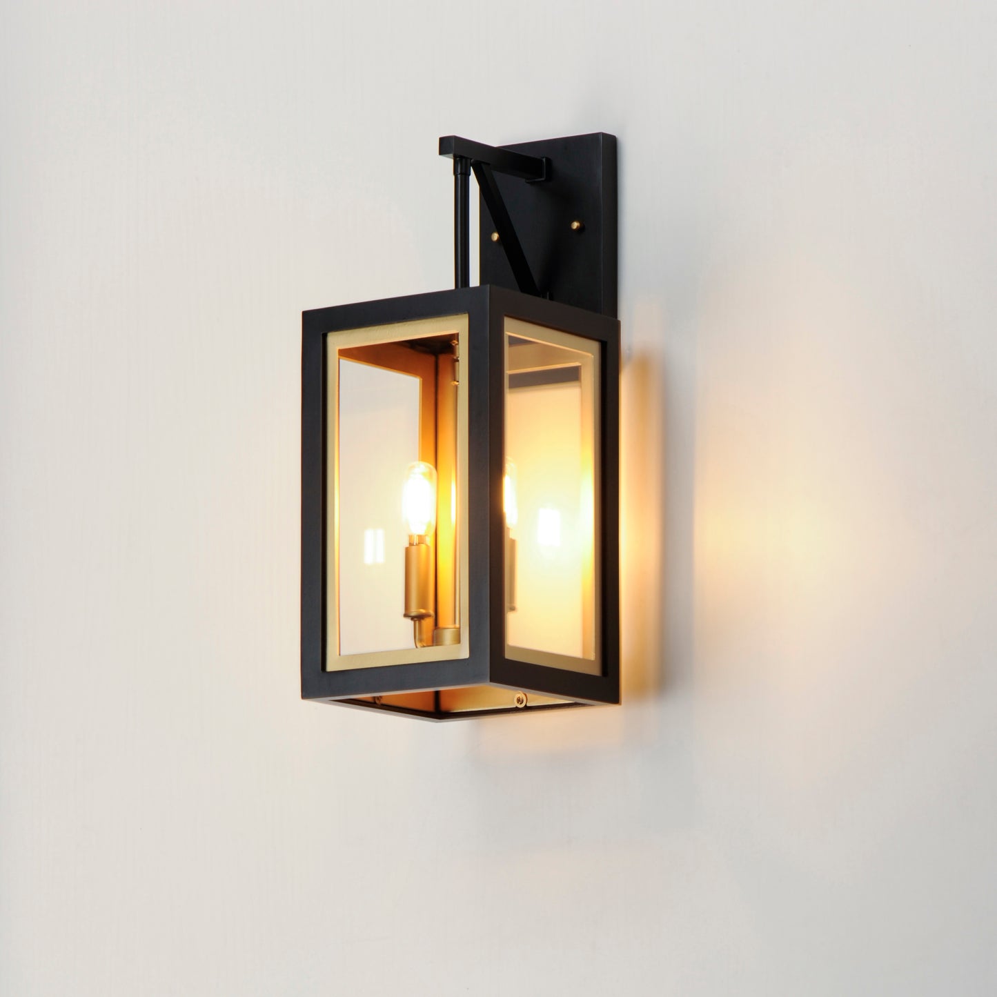 30054CLBKGLD - Neoclass 18" Outdoor Wall Sconce - Black / Gold