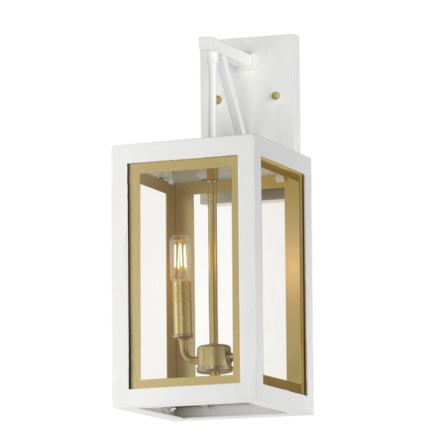 30054CLWTGLD - Neoclass 18" Outdoor Wall Sconce - White/Gold