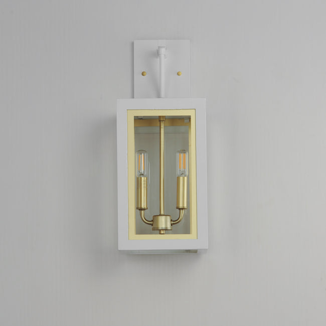 30054CLWTGLD - Neoclass 18" Outdoor Wall Sconce - White/Gold