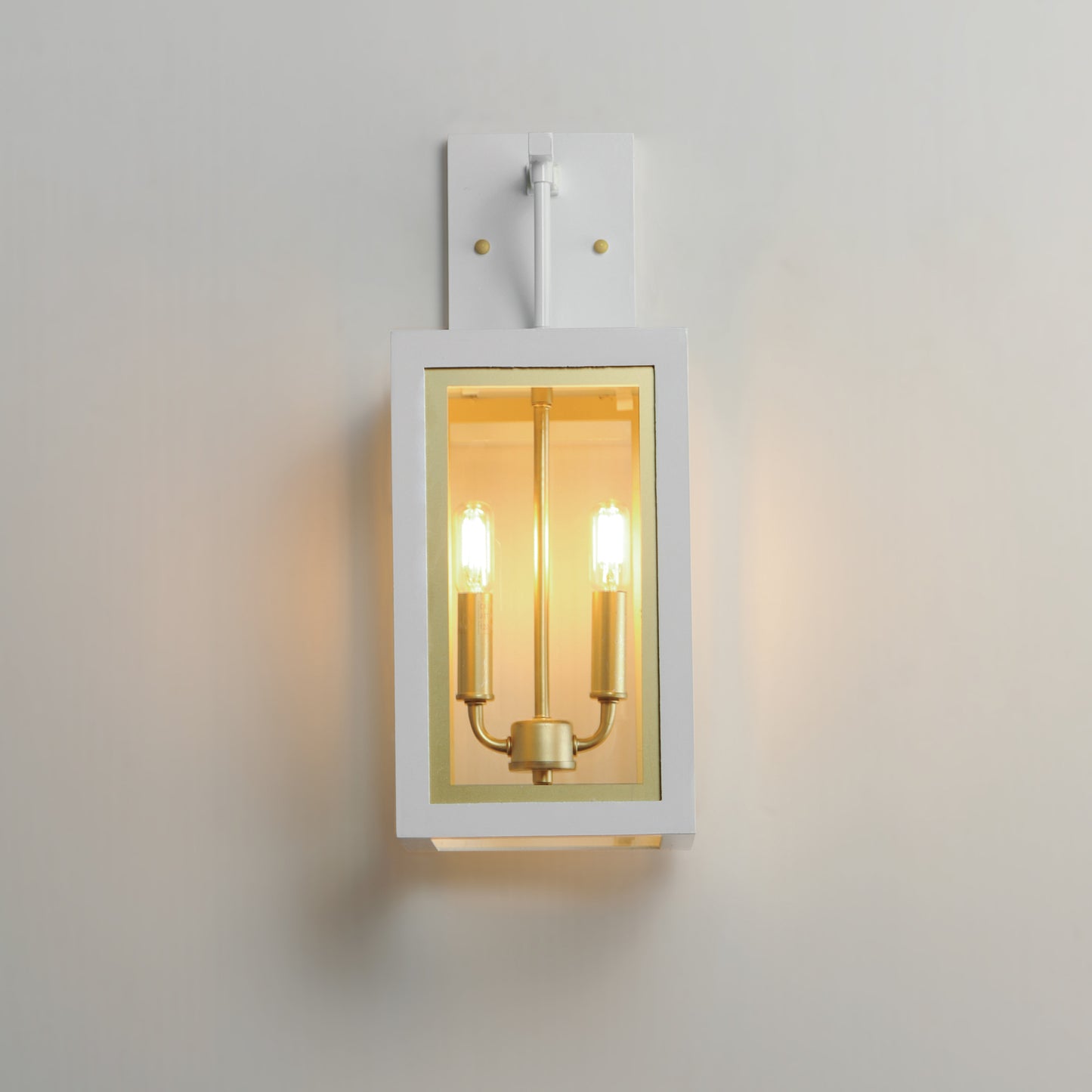 30054CLWTGLD - Neoclass 18" Outdoor Wall Sconce - White/Gold