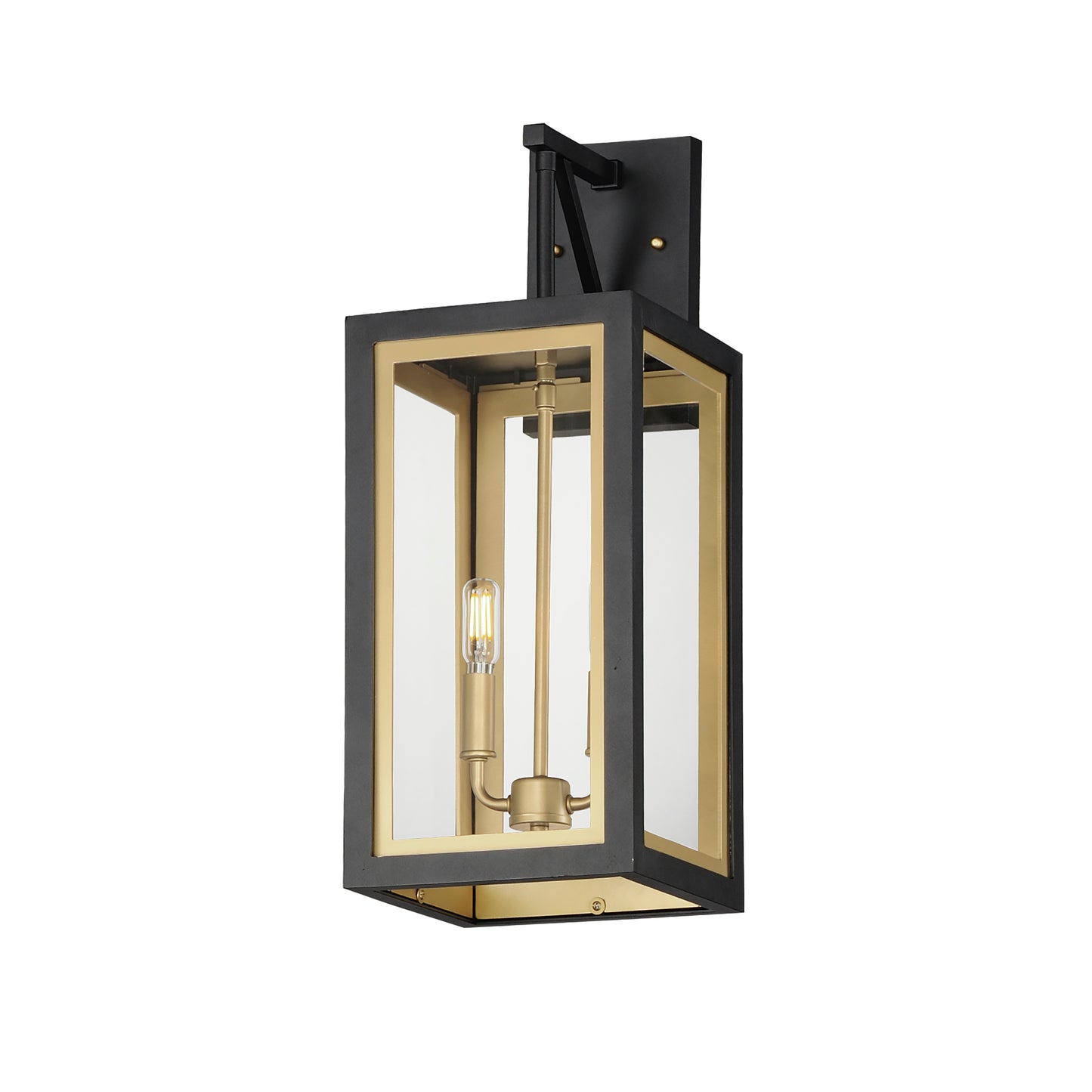 30055CLBKGLD - Neoclass 21" Outdoor Wall Sconce - Black / Gold