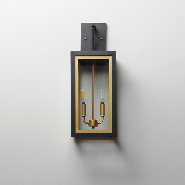 30055CLBKGLD - Neoclass 21" Outdoor Wall Sconce - Black / Gold