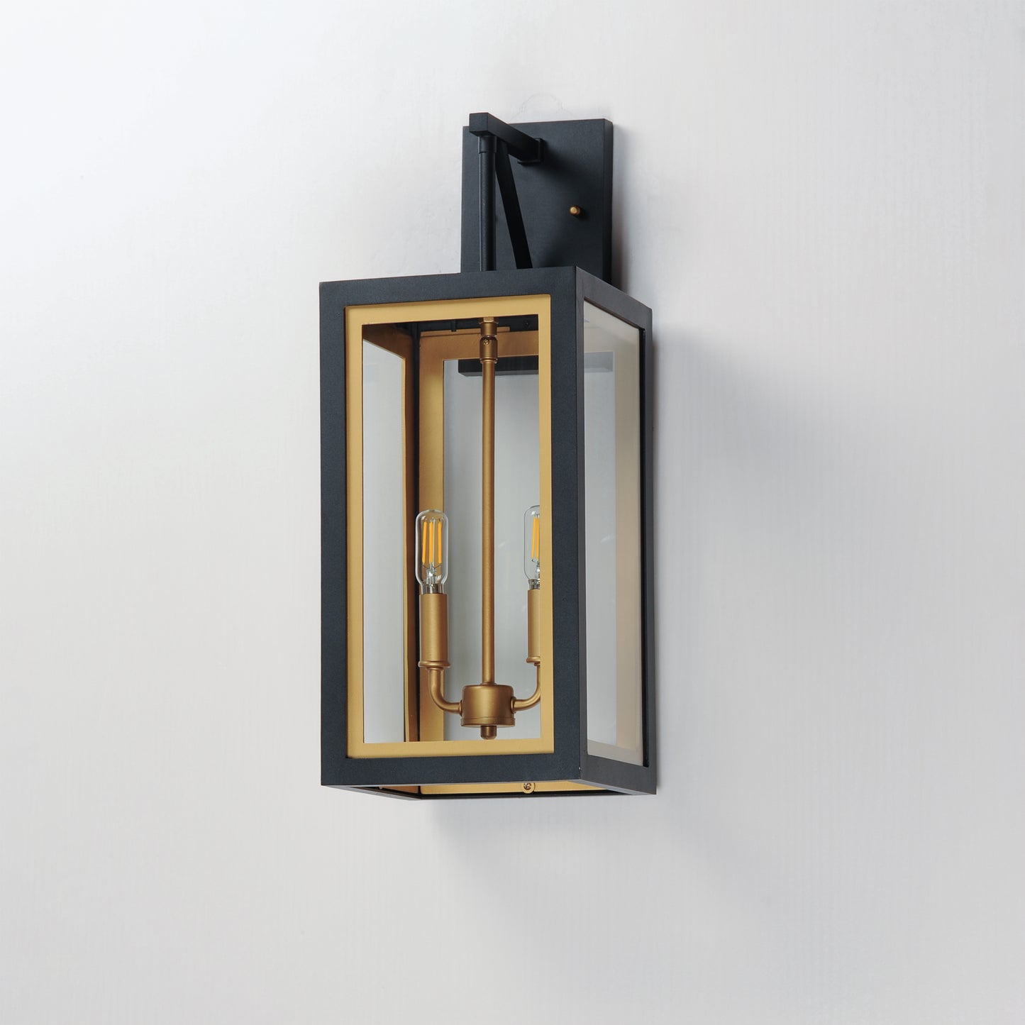 30055CLBKGLD - Neoclass 21" Outdoor Wall Sconce - Black / Gold
