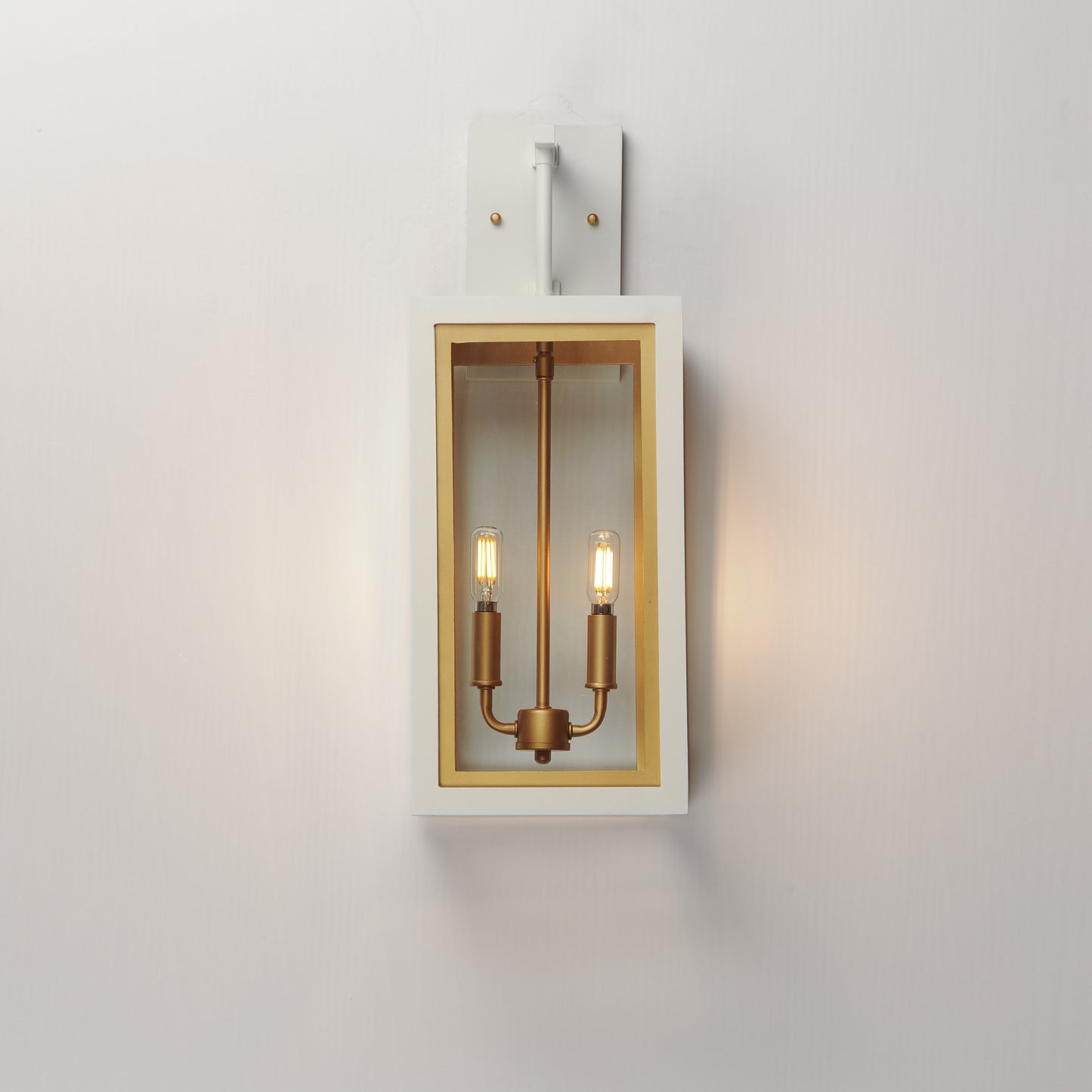 30055CLWTGLD - Neoclass 21" Outdoor Wall Sconce - White/Gold