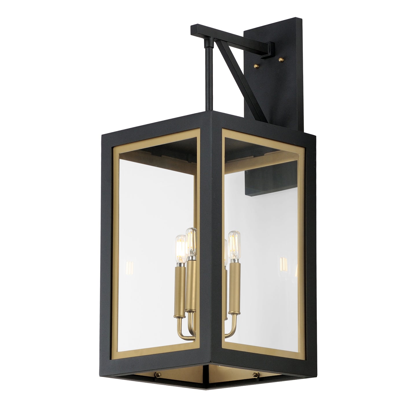 30056CLBKGLD - Neoclass 29" Outdoor Wall Sconce - Black / Gold