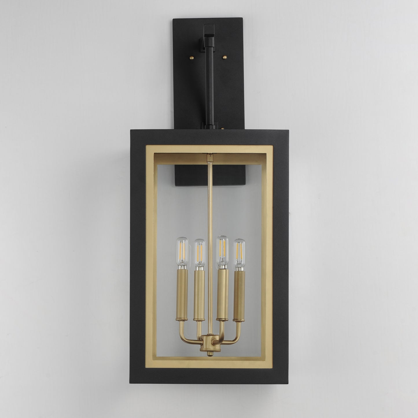 30056CLBKGLD - Neoclass 29" Outdoor Wall Sconce - Black / Gold