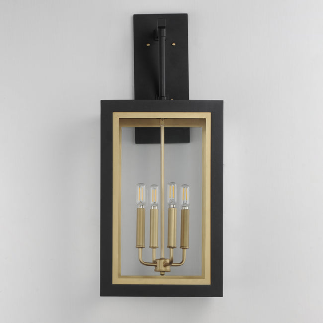 30056CLBKGLD - Neoclass 29" Outdoor Wall Sconce - Black / Gold