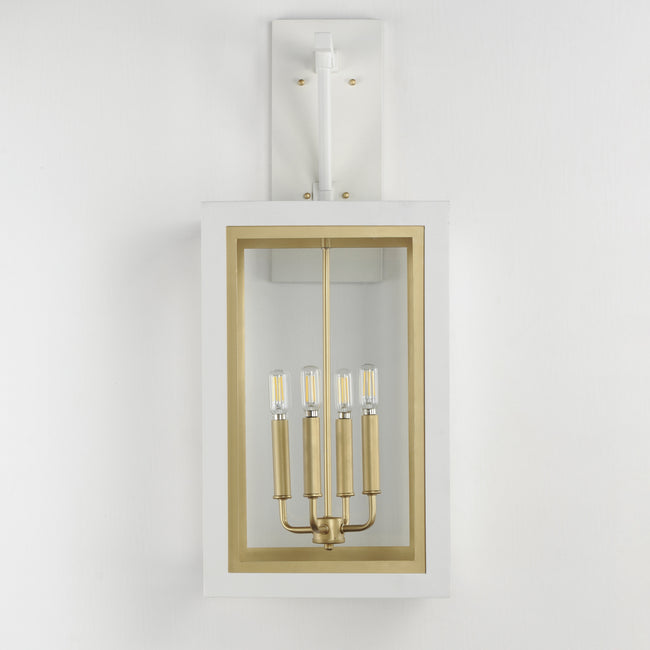 30056CLWTGLD - Neoclass 29" Outdoor Wall Sconce - White/Gold