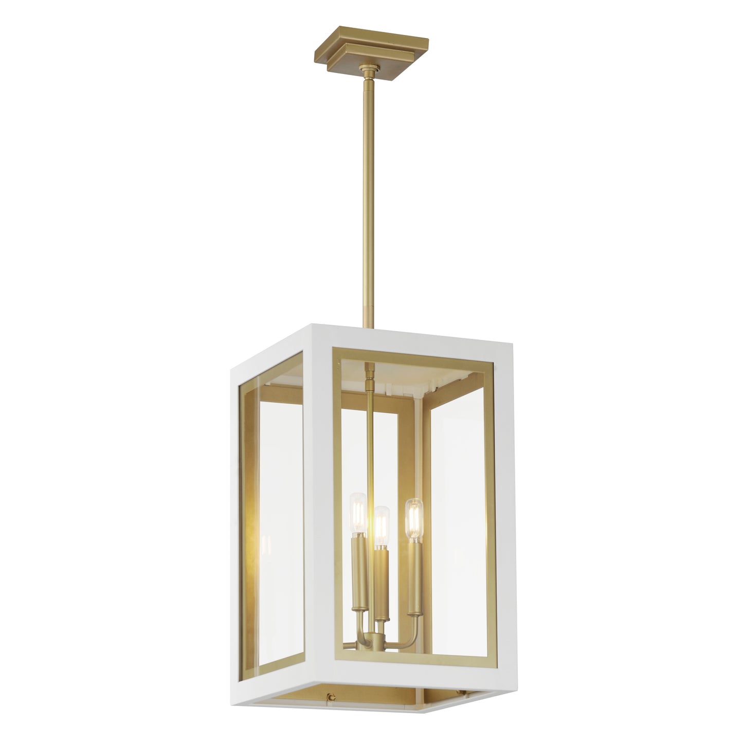 30058CLWTGLD - 4 Light Neoclass 12" Pendant - White/Gold