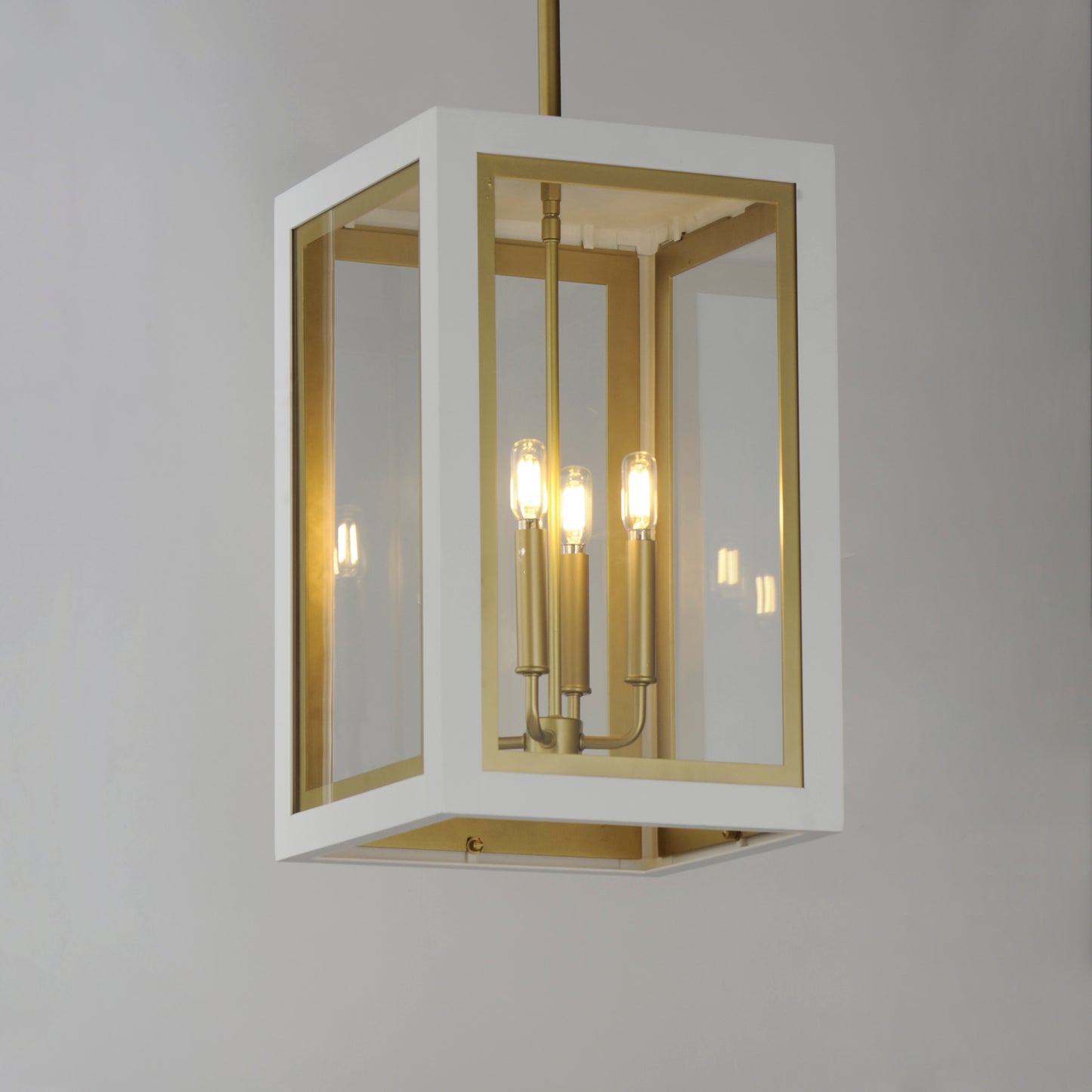 30058CLWTGLD - 4 Light Neoclass 12" Pendant - White/Gold