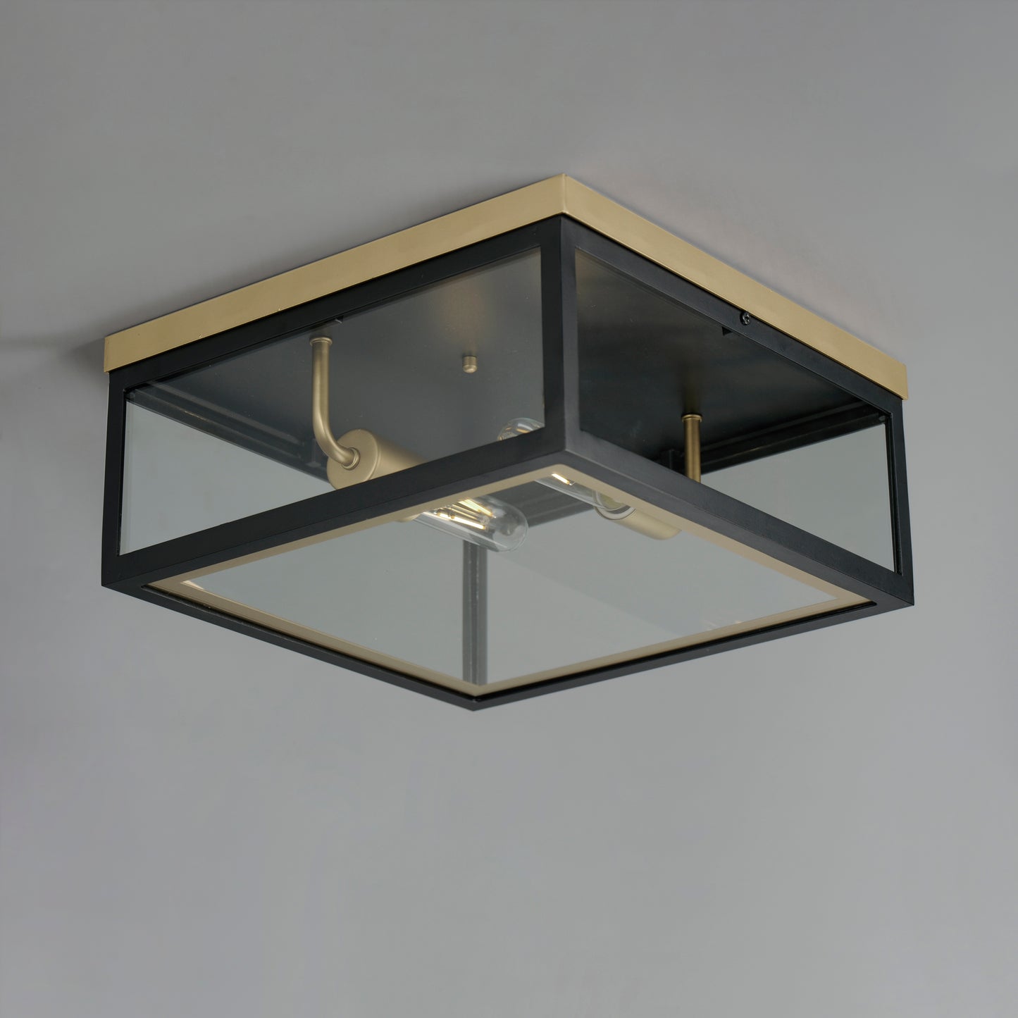 30059CLBKGLD - Neoclass 13" Flush Mount Ceiling Light - Black / Gold