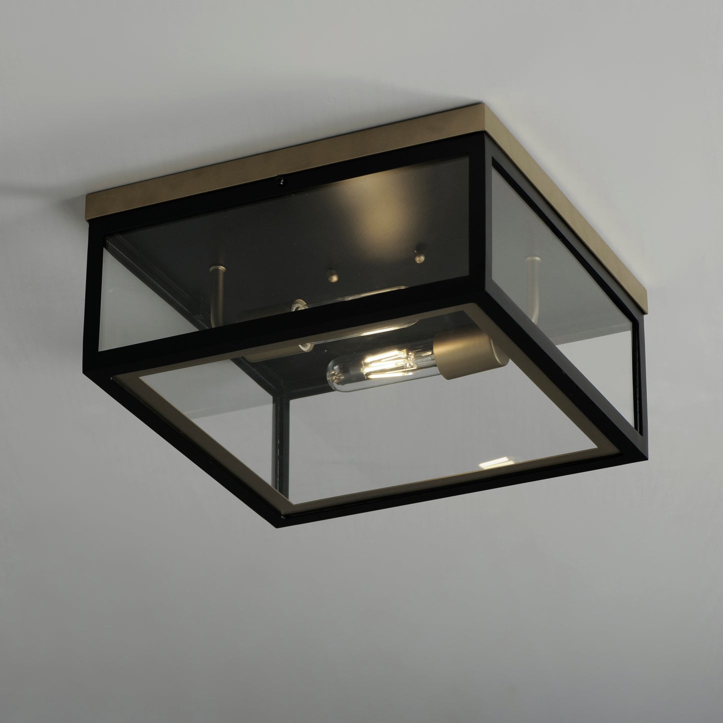 30059CLBKGLD - Neoclass 13" Flush Mount Ceiling Light - Black / Gold