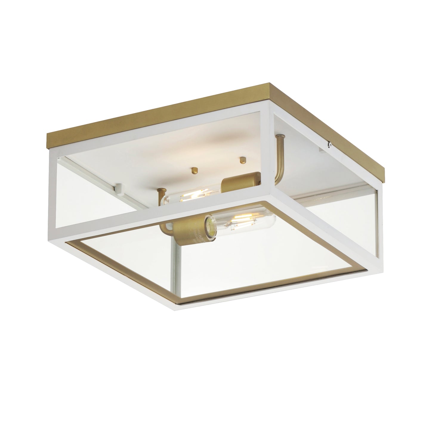 30059CLWTGLD - Neoclass 13" Flush Mount Ceiling Light - White/Gold