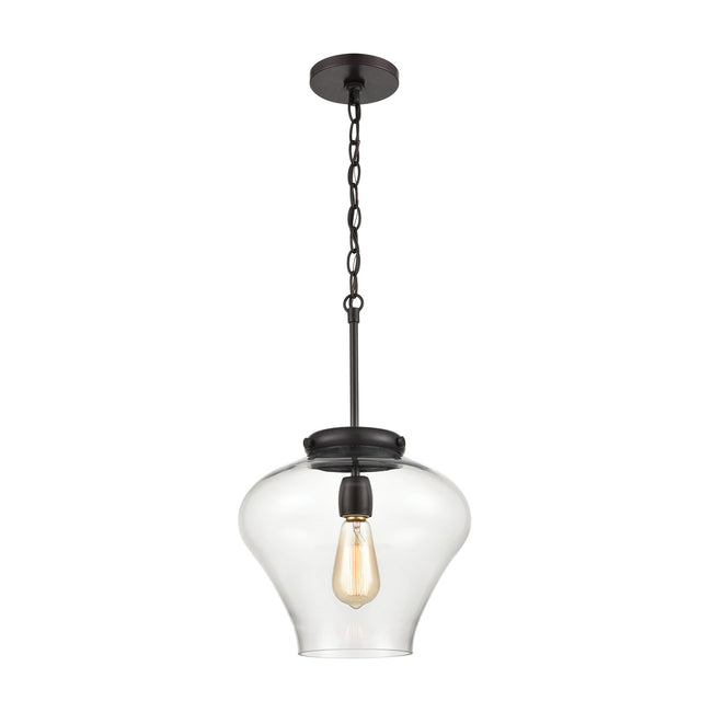 ELK Lighting 30090/1 - Amore 12" Wide 1-Light Pendant in Oil Rubbed Bronze with Clear Glass