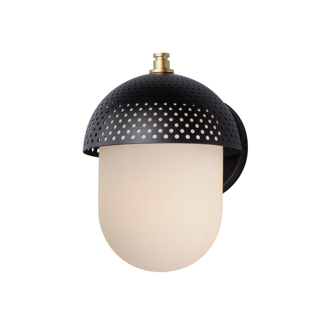 30182WTBKGLD - Perf Outdoor 11" Outdoor Wall Sconce - Black / Gold