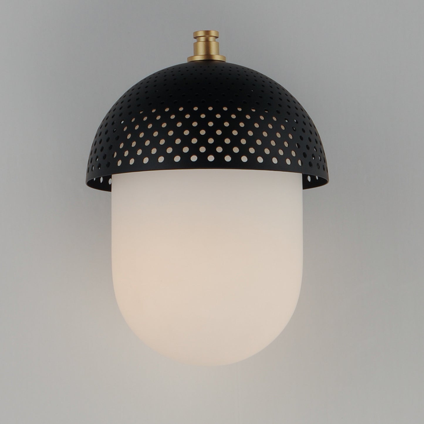 30182WTBKGLD - Perf Outdoor 11" Outdoor Wall Sconce - Black / Gold