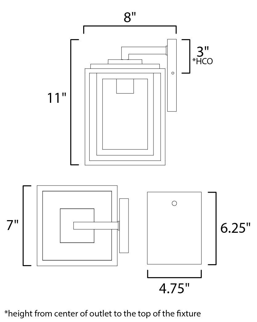 3032CDBK - Cabana 11" Outdoor Wall Sconce - Black