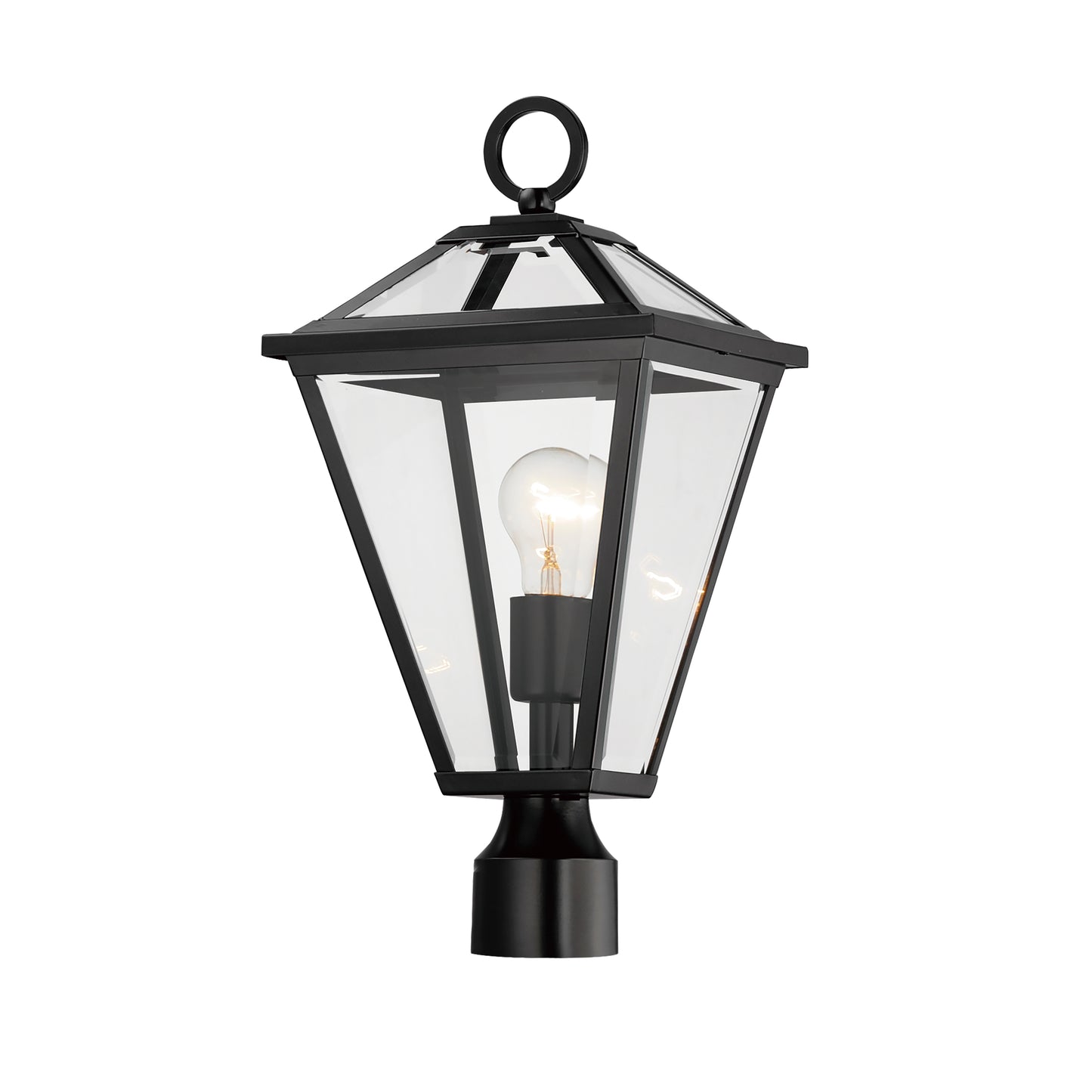 30568CLBK - 1 Light Prism 14" Post Light - Black