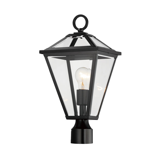 30568CLBK - 1 Light Prism 14" Post Light - Black