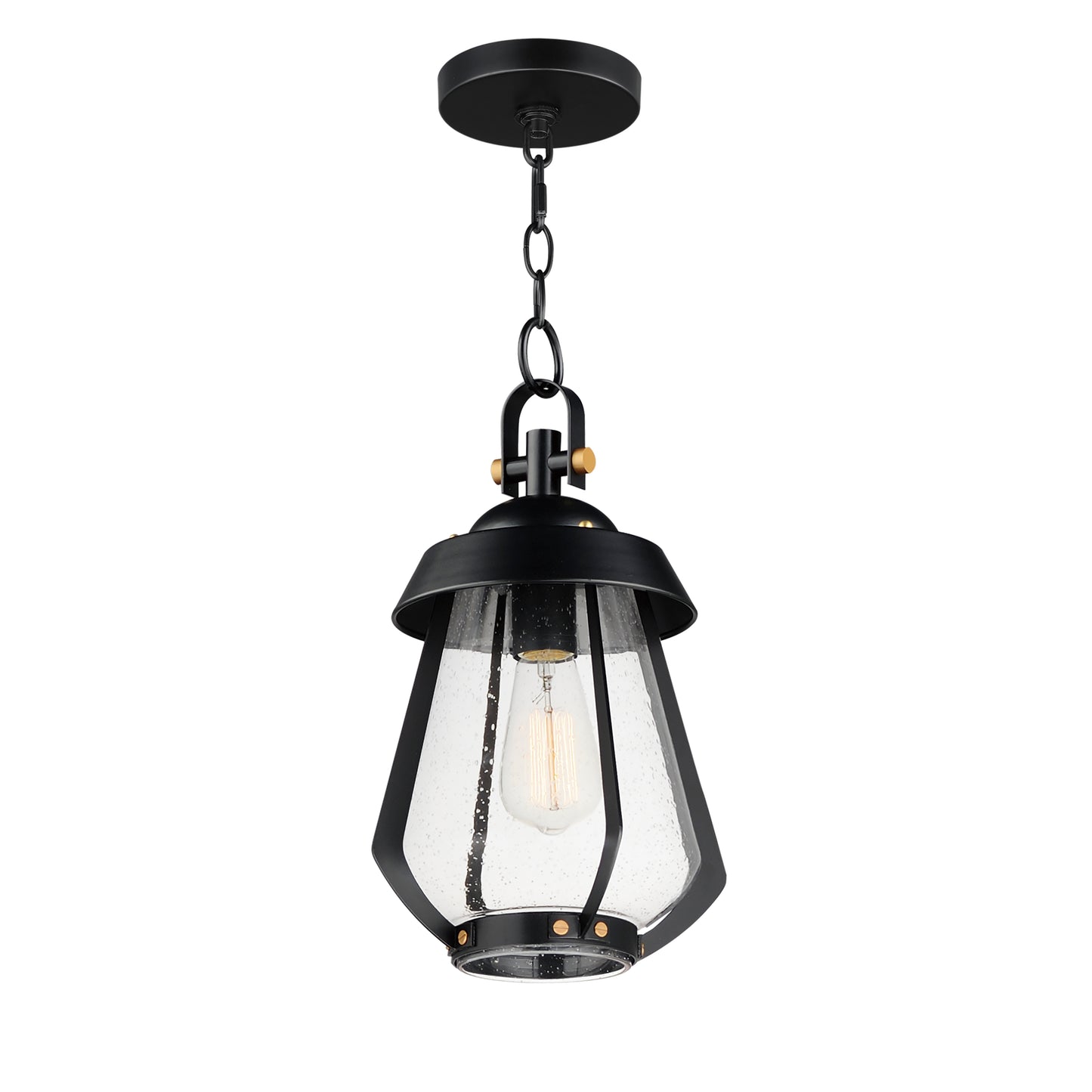 30621CDBKAB - 1 Light Mariner 7.5" Pendant - Black / Antique Brass