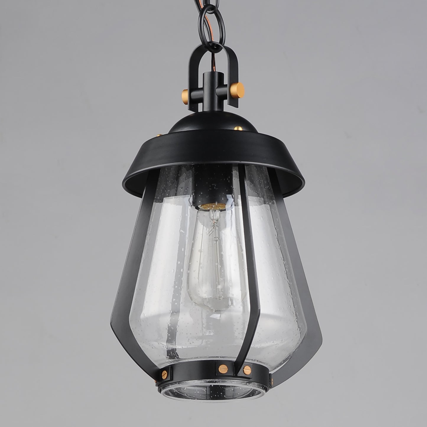 30621CDBKAB - 1 Light Mariner 7.5" Pendant - Black / Antique Brass