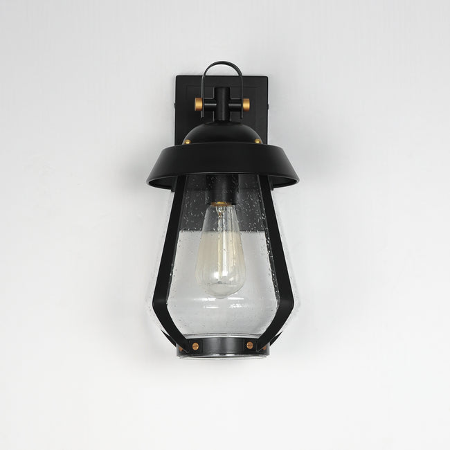 30622CDBKAB - Mariner 15" Outdoor Wall Sconce - Black / Antique Brass