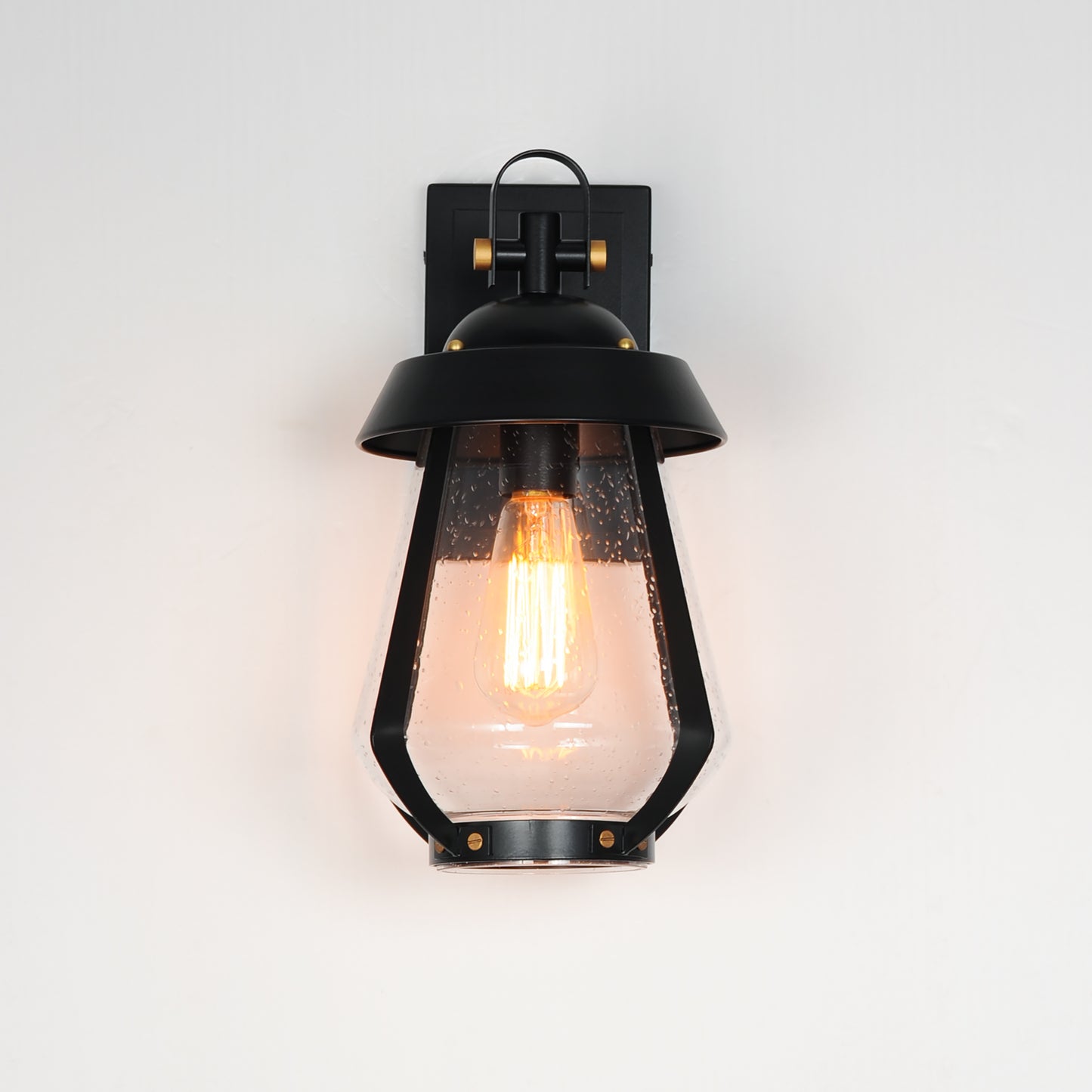 30622CDBKAB - Mariner 15" Outdoor Wall Sconce - Black / Antique Brass