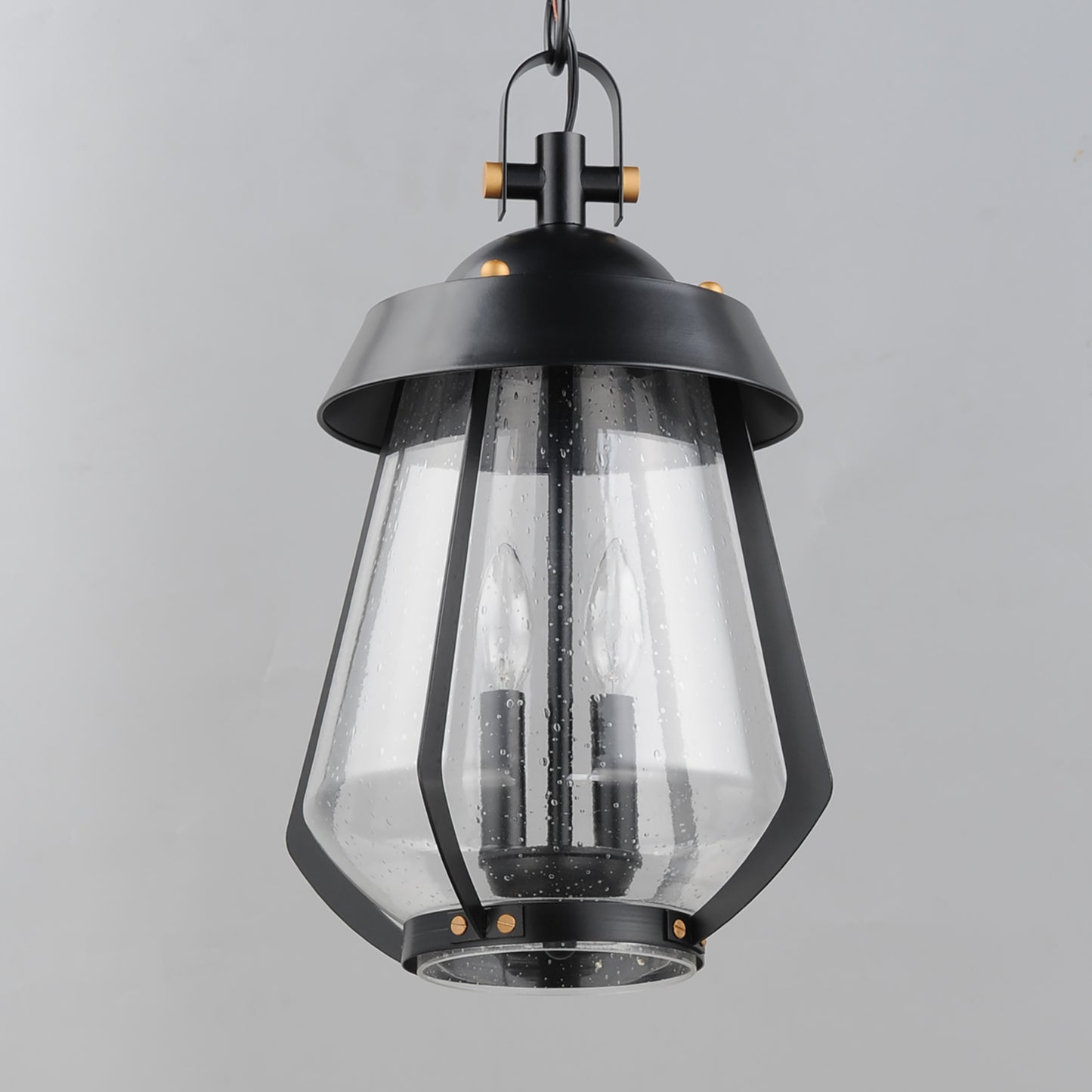 30623CDBKAB - 2 Light Mariner 9.75" Pendant - Black / Antique Brass
